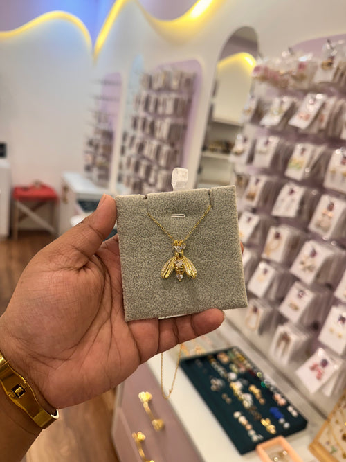 Golden Bee Pendant Necklace